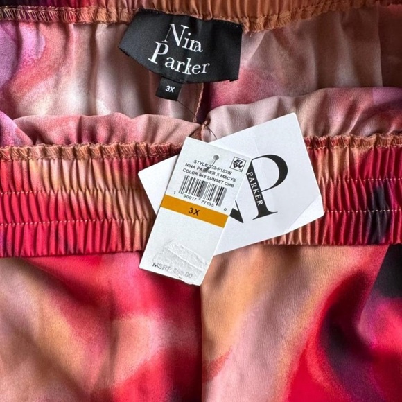 NINA PARKER TRENDY PLUS SIZE SATIN WIDE-LEG PANTS - Picture 4 of 7